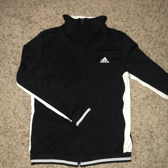 black adidas zip up